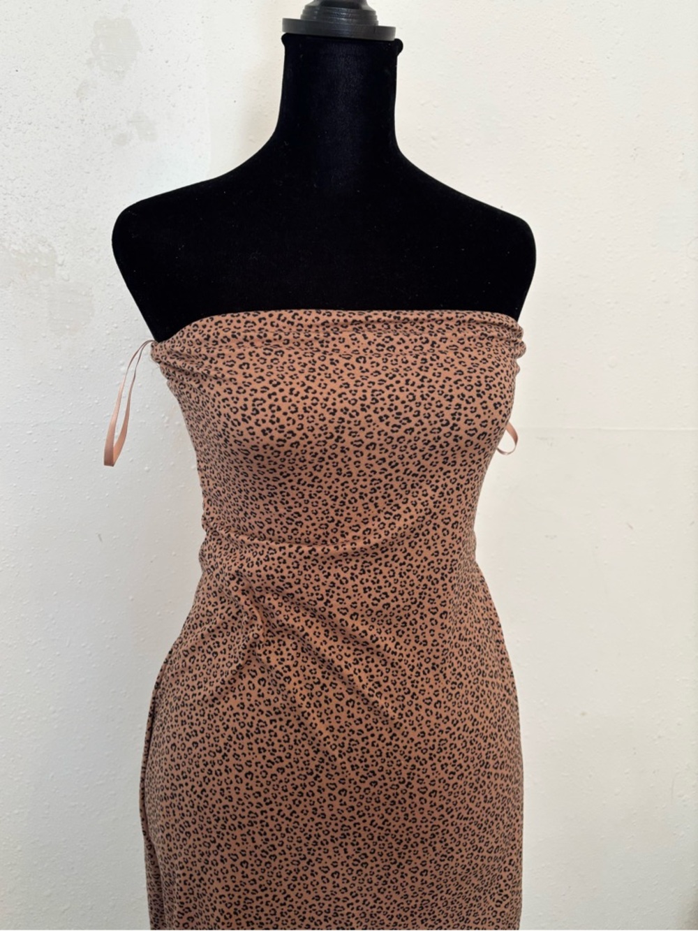 Urban Outfitters Strapless Leopard-Print Tube Dress in Brown and Black